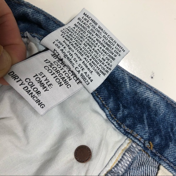 Boyish Tommy High Rise Straight Jeans Ripped Dirty Dancing Blue 29 - Picture 7 of 11